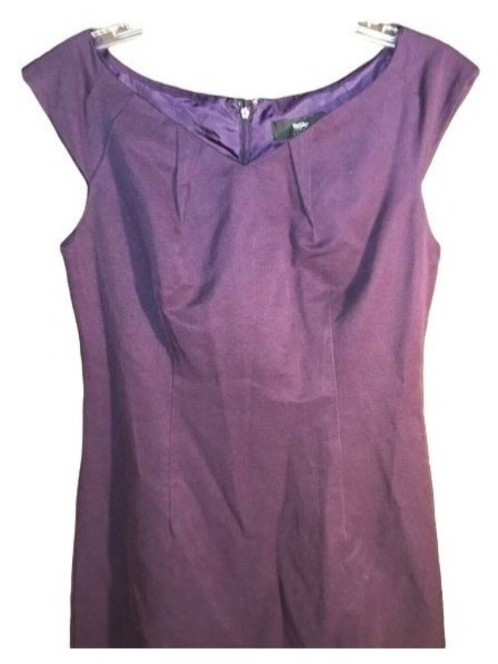 mossimo knee high purple sleeveless dress pleated layered cotton blend 8 READ
